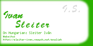 ivan sleiter business card